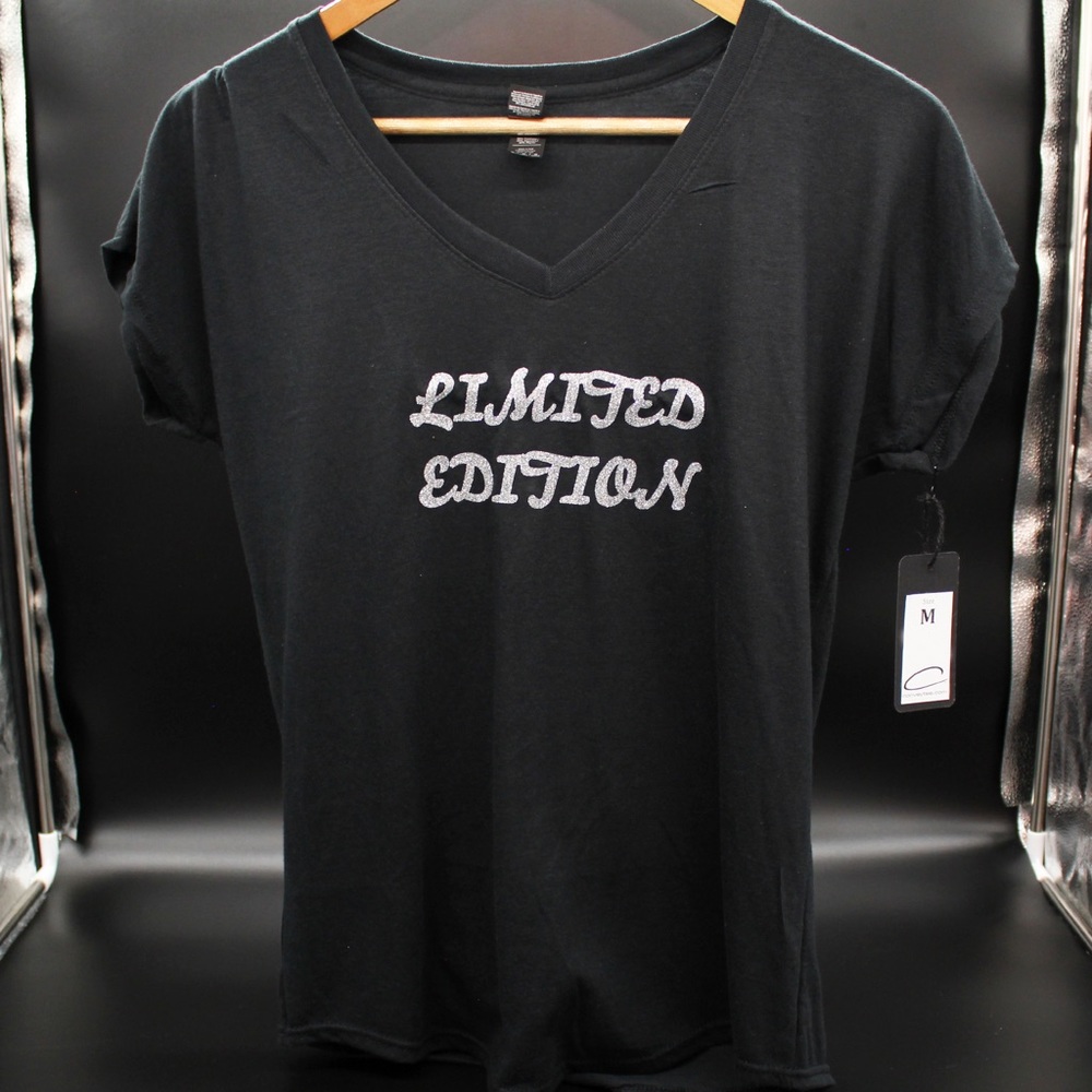 Glitter Limited Edition V neck shirt.